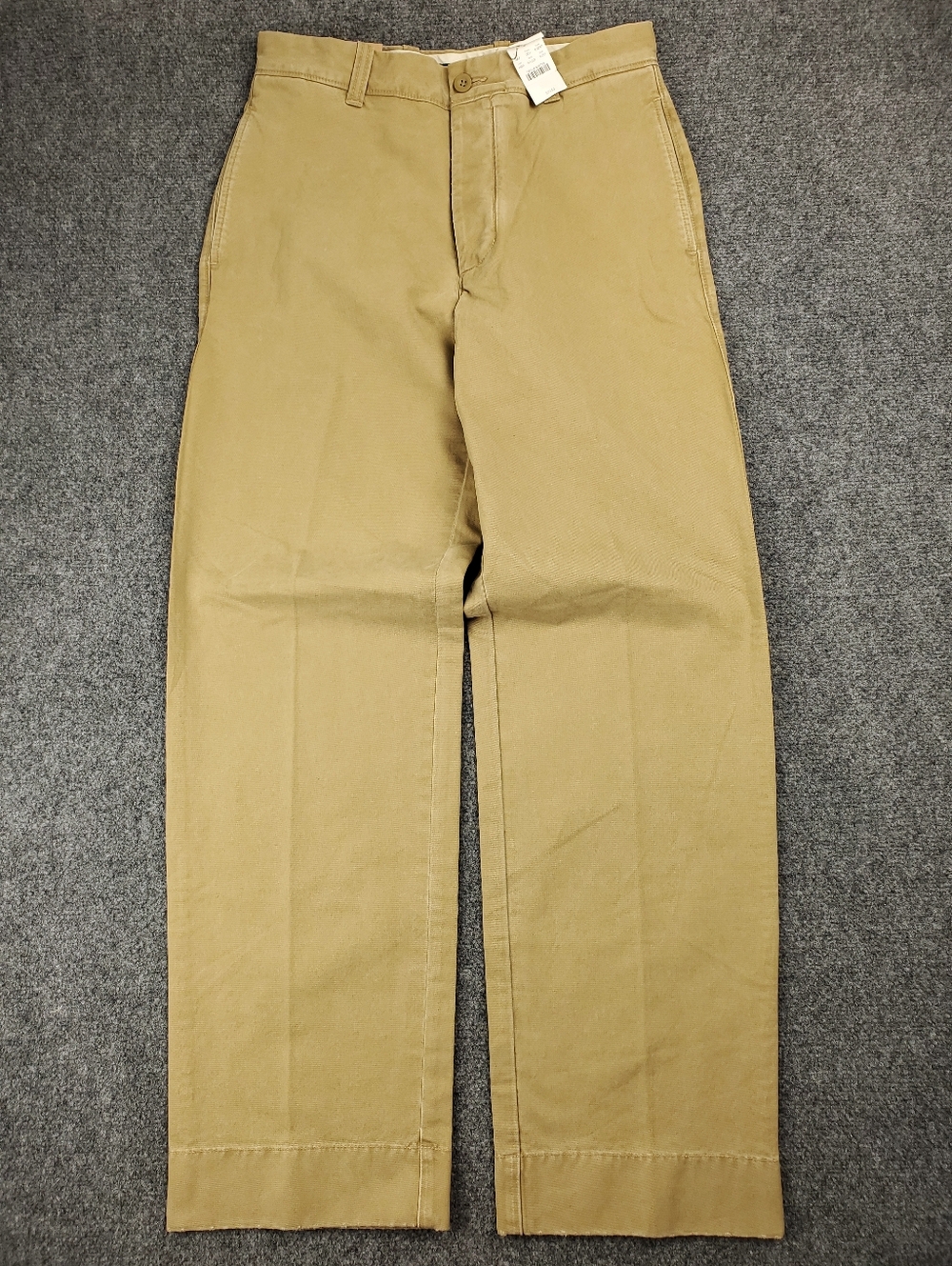 Vintage Y2K J Crew Chino Pants Mens 30x32 Relaxed Fit Button Fly Khaki Tan NEW